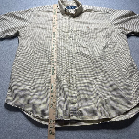 Polo Ralph Lauren Shirt Mens XL Yellow Plaid Flesh Pony Classic Short Sleeve - Picture 4 of 9